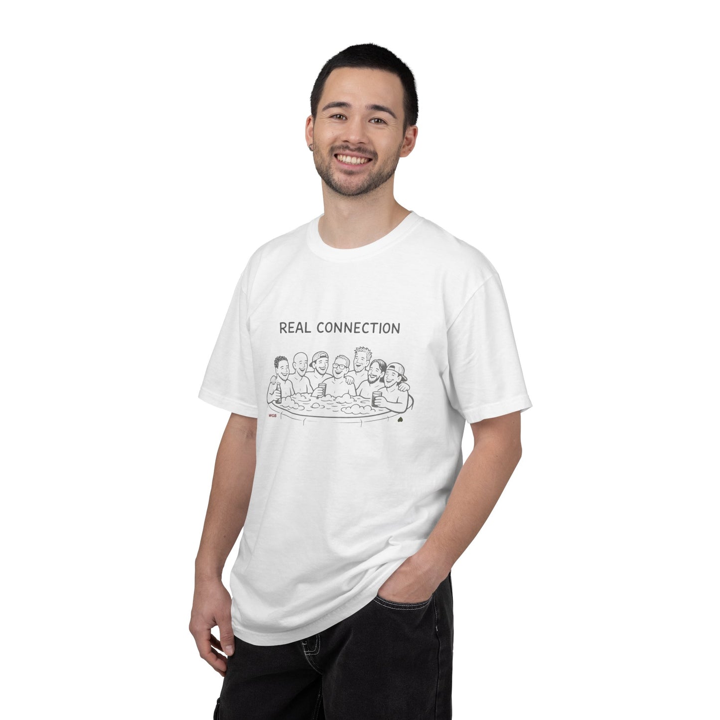 Real Connection T-Shirt — Hot Tub Line Art Tee