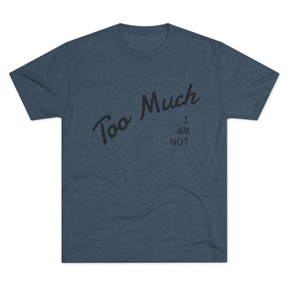 I AM NOT TOO MUCH  T‑Shirt — Minimalist Humor Graphic Tee